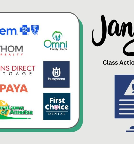 January class action roundup of brands associated for the month including Anthem health