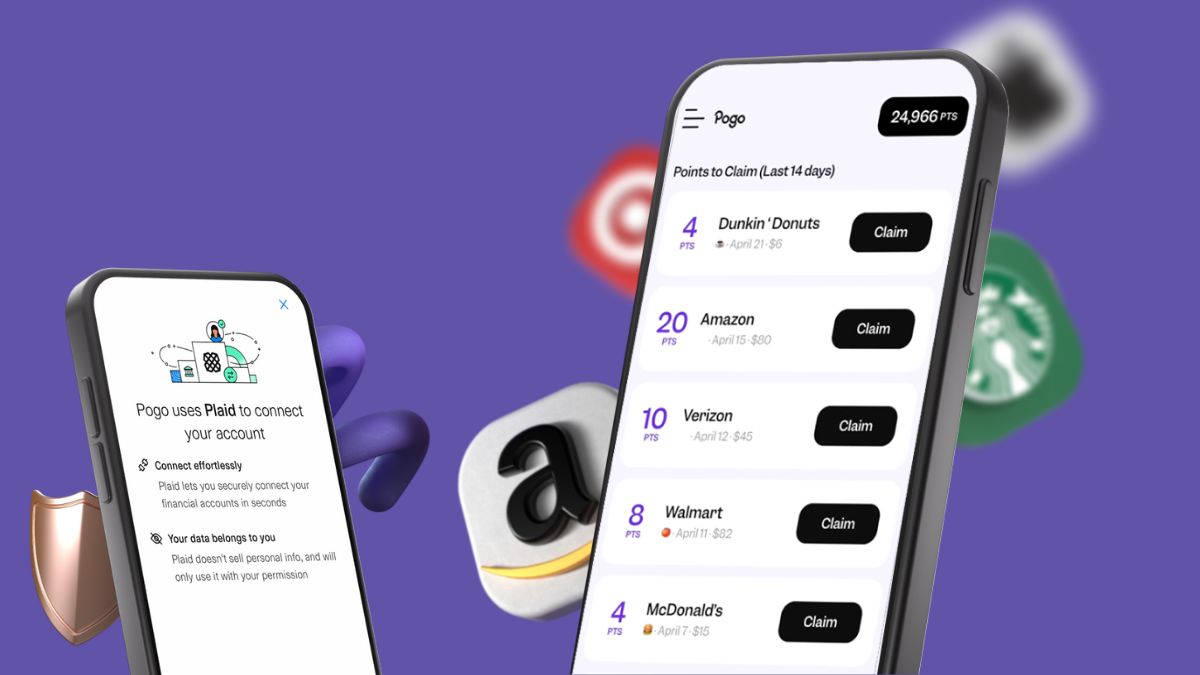 Mobile display of Pogo cash back app dashboard